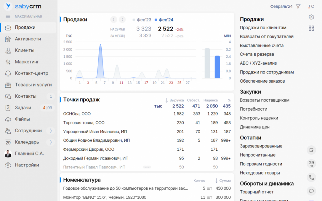 Тензор SabyCRM